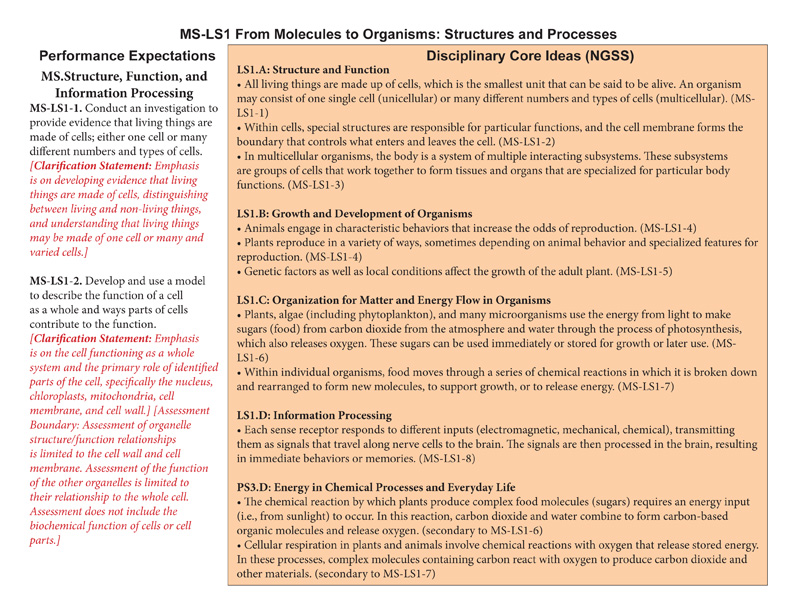 LS1.B: Growth And Development Of Organisms (MS-LS1 From Molecules To ...